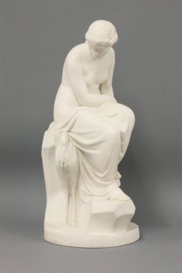 A Minton Parian ware Figure,
'Solitude', impressed 'J Lawlor. Sculp. Art Union of London 1852',
51cm

John Lawlor (1820-1901)