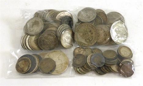  £4.05 Face Value Pre-47 Silver,  £0.42½ face value pre-20 silver &amp; 48 x silver threepences (includes 17 x pre-20), a few