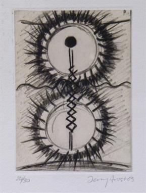 SIR TERRY FROST R.A. Laced sun. Etching. Signed and dated 2003. No. 24 from an edition of 30. 18.5 x 13cm, Unframed. 