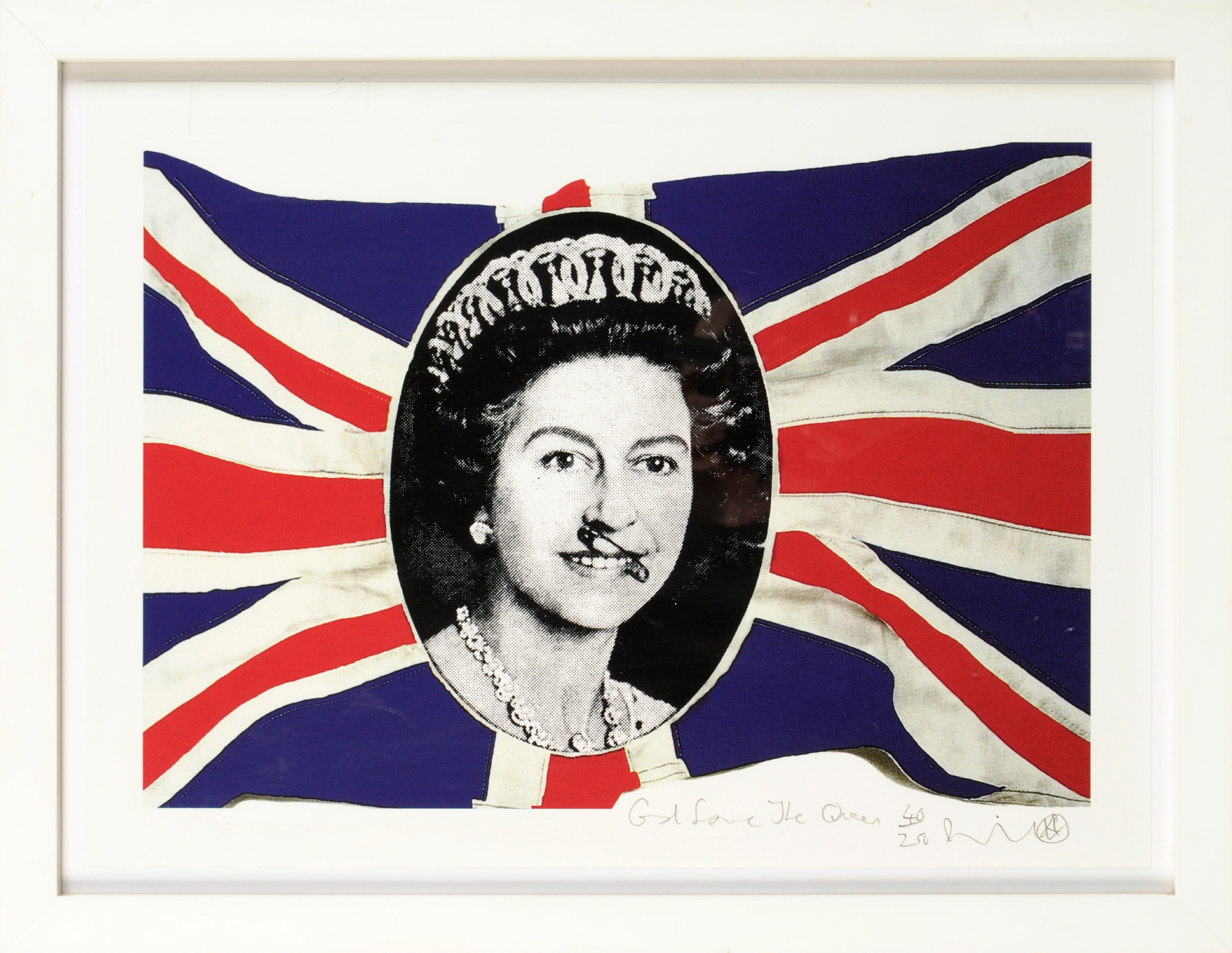 Jamie Reid (1947) "GOD SAVE THE QUEEN (UNION JACK QUEEN WITH SAFETY