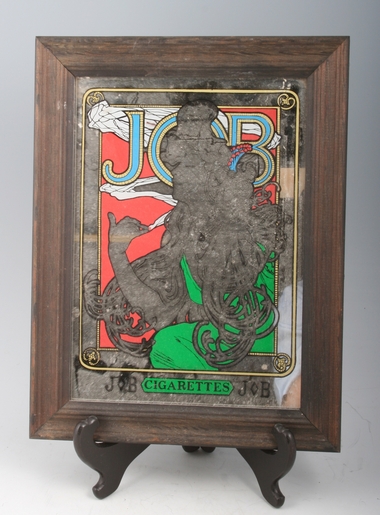 job cigarettes mirror Beautiful Vintage Art Nouveau Mirror, Cigarette, Mucha, Wall Art, Advertising, French, Collectibles Piece J.B. Cigarettes Advertising Mirror and