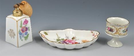 Royal Crown Derby &quot;Posies&quot; pattern dish, a Royal Worcester cake slice, Victorian teaware, etc.