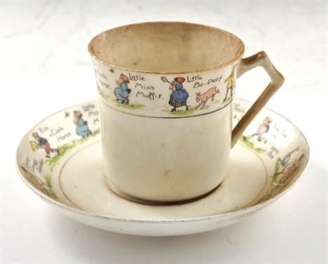 Heathcote china nursery cup and saucer.