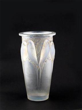 `Ceylan` No.905, a Lalique opalescent glass vase, designed by Rene Lalique wheel cut R Lalique France 24cm. high 