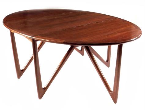 A jason mobler danish teak drop leaf table designed by kurt ...