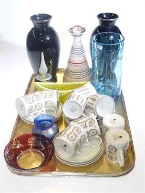 Susie Cooper design coffee sets and decorative glassware