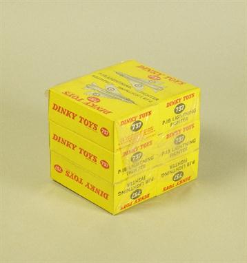 A trade pack of six Dinky Toys no. 737 P.1B Lightning Fighter, the six packs in an unopened cellophane shrink wrap 