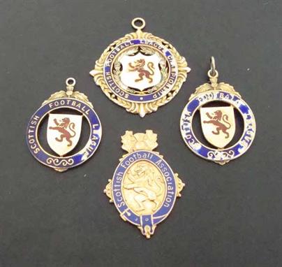 JOHN HAMILTON RANGERS F.C. his Scottish League Championship gold and enamel winners medal, engraved `Premier Division 1975-76