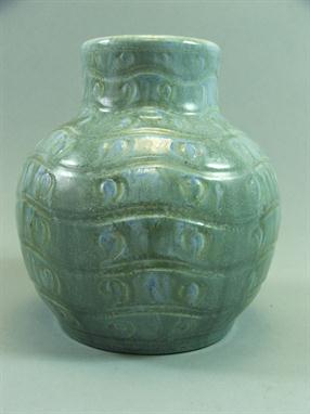 A Pilkington Royal Lancastrian Vase Impressed Mark and Numbered 8185, 15 cm High.