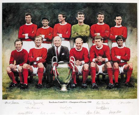 Objet Collector Manchester United 1968 Signé Par Les Joueurs - Original