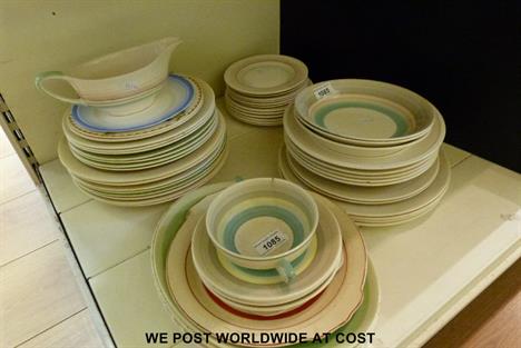 A collection of Susie Cooper plates, dishes etc