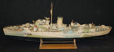 A well constructed Matchbox Flower Class Corvette H.M.C.S. Snowberry, 1/72 scale, length 90cm approx. 