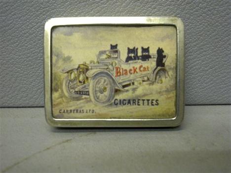 A rare Carreras Black Cat Cigarettes pictorial vesta case.