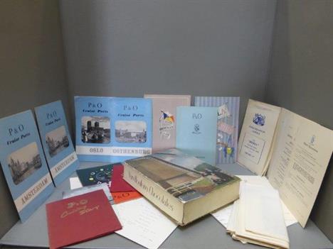 An assortment of P&amp;O related ephemera including passenger lists, menus, brochures, diaries etc, all within a Van Houten`s