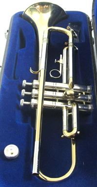 A cased Schenkelaars trumpet. 