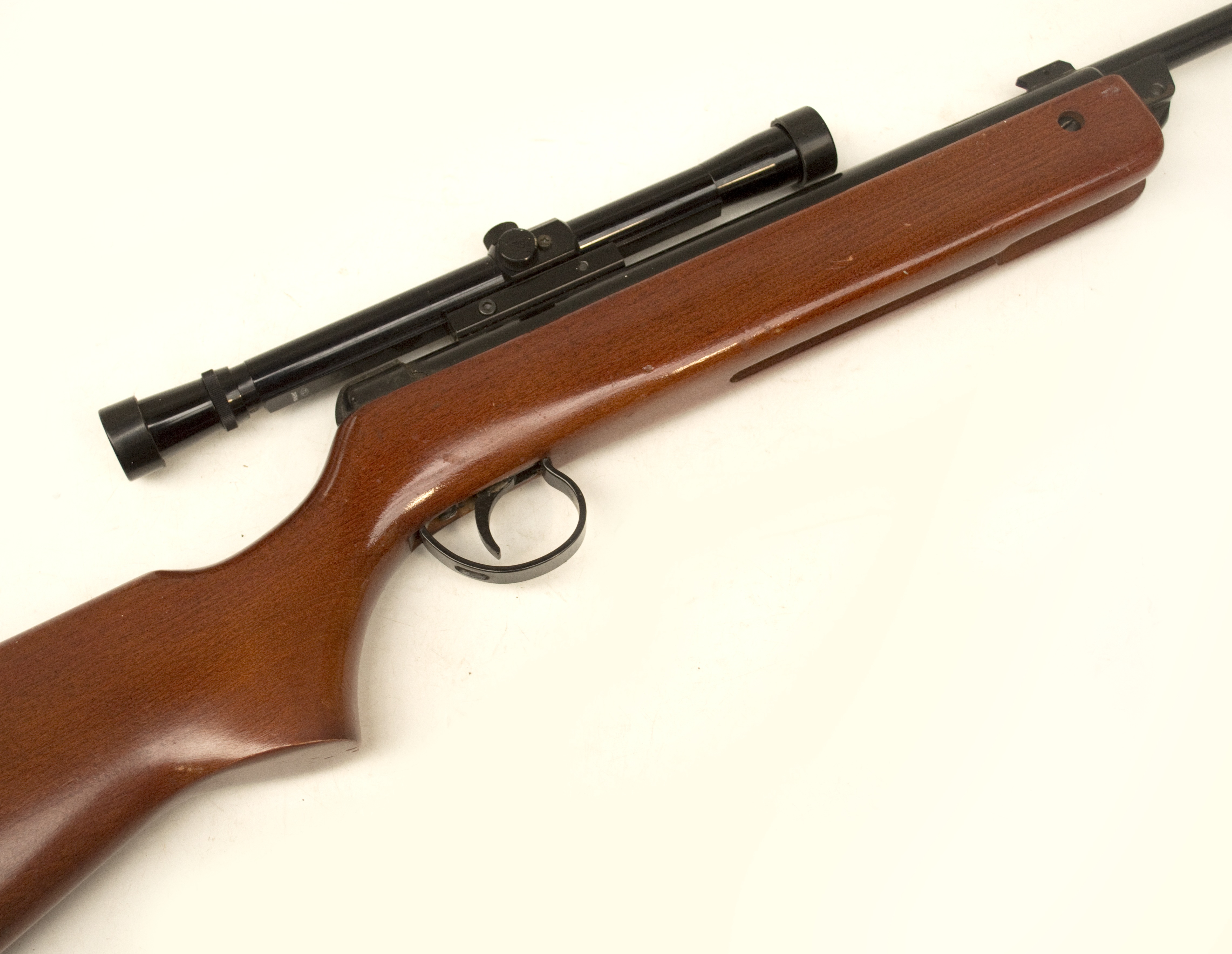 A BSA Meteor .22 break barrel air rifle with scope.