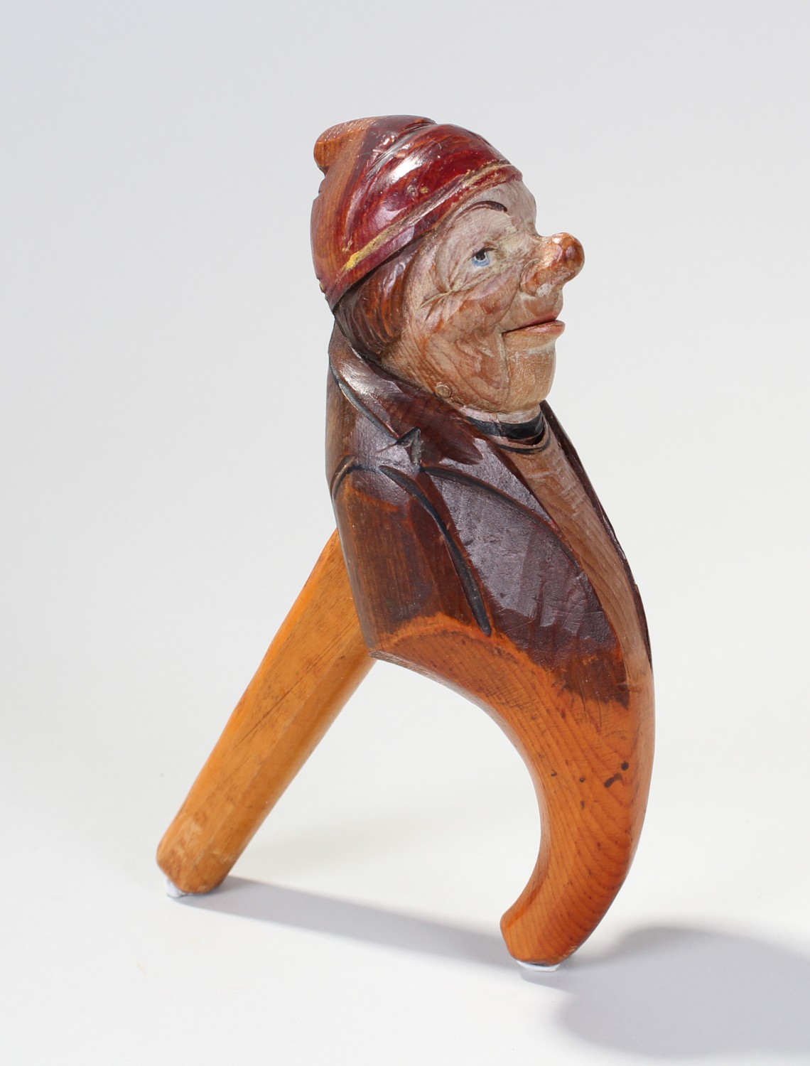 Novelty black forest wooden nutcracker in the form of a man, with